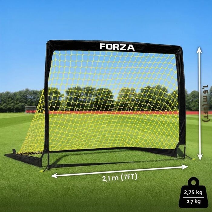 FORZA Футбольні ворота Pop-Up: Складні ворота для дітей та дорослих, портативні для саду та парку (2.1м x 1.5м, одинарні)