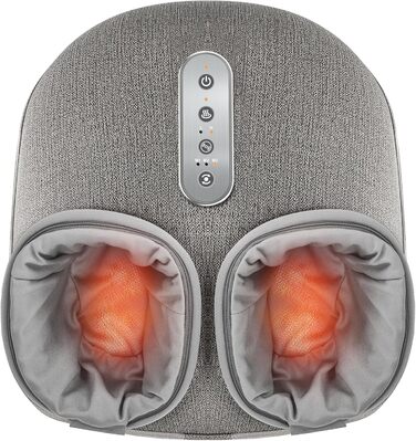 Масажер для ніг Medcursor з підігрівом: глибокий масаж, розслаблення м'язів та зняття втоми. Регулювання інтенсивності для дому та офісу (сірий)