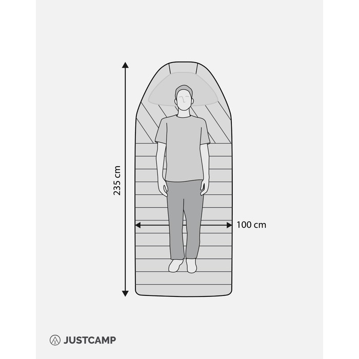 Спальний мішок Justcamp Melvin XXL 4 сезони для дорослих, м'ятний колір