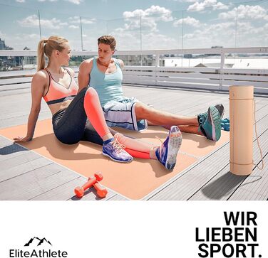 Килимок для йоги EliteAthlete - спортивний, фітнес, гімнастичний з неслизькою поверхнею. Розмір 183x61x0.6 см. В комплекті: сумка та ремінь для перенесення. Колір: персиковий - слонова кістка