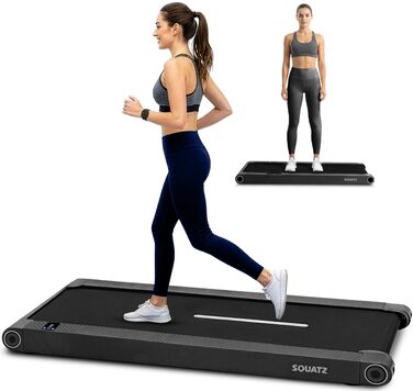 Бігова доріжка Walking Pad SQUATZ 2-в-1, складана, для дому та офісу, під стіл, з віброплатформою, тихий мотор, до 120 кг (Чорна)