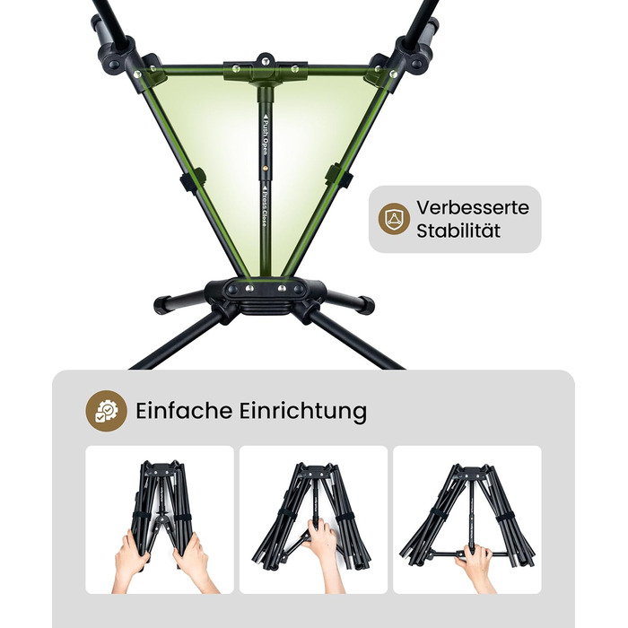 OneTigris TIGERBLADE - Крісло для кемпінгу з високою спинкою, 170 кг, складне, легке, з трикутним каркасом, для риболовлі, з 2 кишенями, для відпочинку на природі, для піших прогулянок (Блакитне)