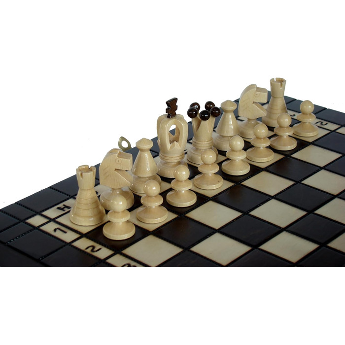 Набір шахів 3 в 1 Abio: шахи, шашки, нарди. Дерев'яне шахове поле 35,5x35,5 см. Якісний, складаний набір для дорослих.