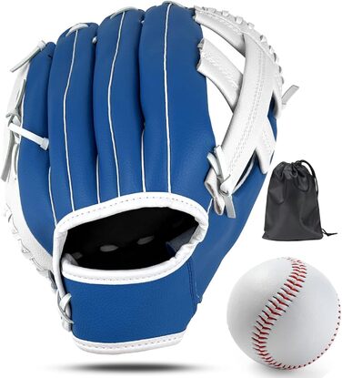 Рукавиця для бейсболу та софтболу дитяча/доросла, з м'ячем, 12.5 дюймів (синьо-біла)