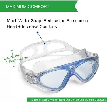 Окуляри для плавання Winline Anti-Fog для дорослих та дітей, захист від затуманення, UV-фільтр, чіткий огляд, блакитні/прозорі лінзи