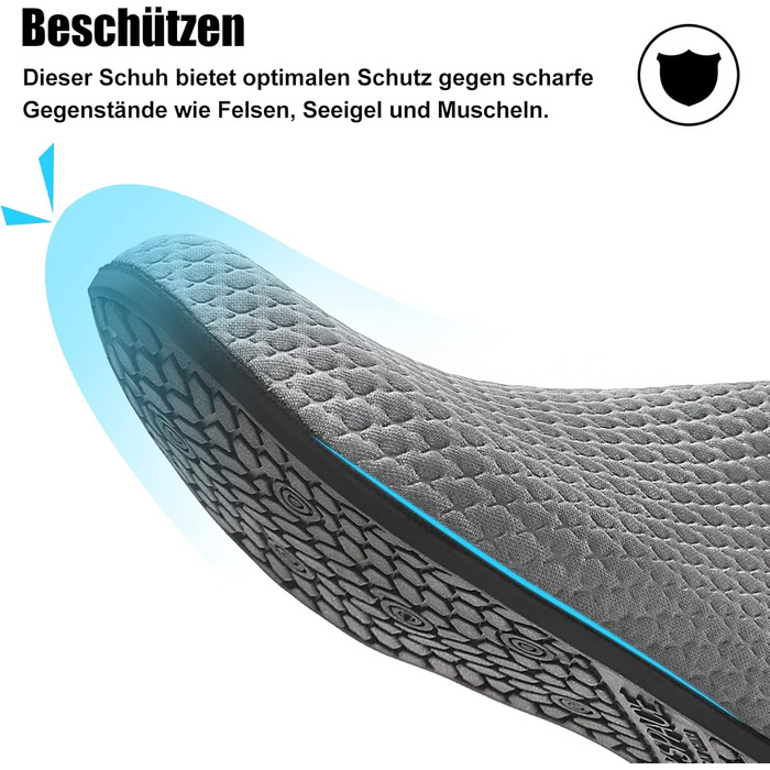 Чоловічі та жіночі аквашузи для плавання та відпочинку на пляжі LueDka, швидко сохнуть, неслизькі, розмір 34-48, сірий
