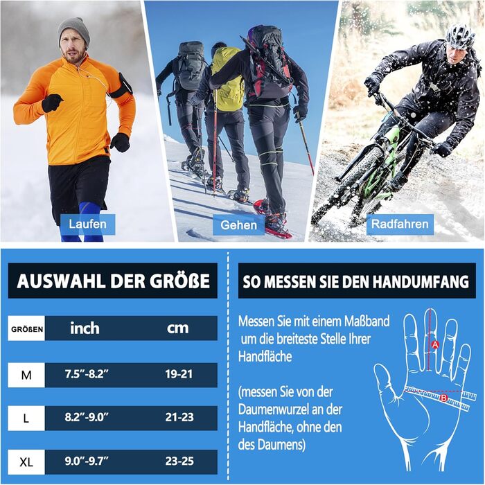 Водонепроникні зимові рукавиці, рукавиці для катання на лижах з сенсорним екраном, чоловічі/жіночі, теплі рукавиці Thinsulate для велосипеда, бігу, катання на лижах, походів, мотоцикла та їзди на велосипеді