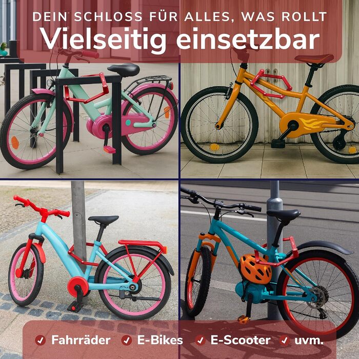 Надійне велозамок для велосипеда та електровелосипеда з рівнем захисту 10, 2 ключі, компактний, проста установка