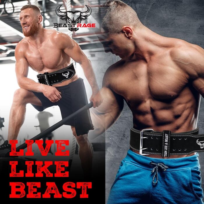 Шкіряний пояс BEAST RAGE для важкої атлетики, чорний, XL – Пояс для пауерліфтингу та кросфіту, 10,2 см, для чоловіків і жінок, підтримка спини, силові тренування, присідання, станова тяга