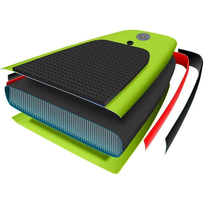 Надувна SUP-дошка для дорослих vidaXL 330x76x10 см, комплект: весло, насос, зелена, для серфінгу, сапборд, фановий падлборд