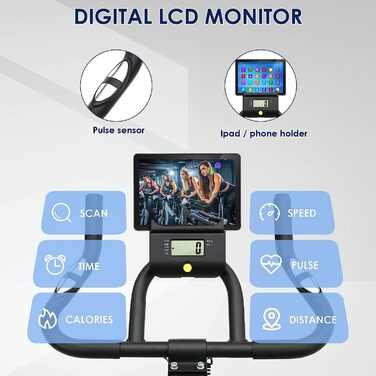 Велотренажер для дому Heimtrainer з безступінчатим регулюванням навантаження, маховик 10 кг, максимальна вага 150 кг, мобільний тренажер для домашнього фітнесу