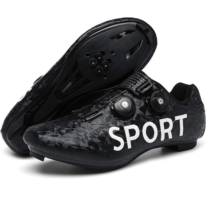 Велосипедні шкарпетки Radsport: чоловічі та жіночі шкарпетки для шосе та MTB велосипедів, антиковзаюча підошва, дихаючі, SPD, білі (41 EU, вузька колодка, чорний)