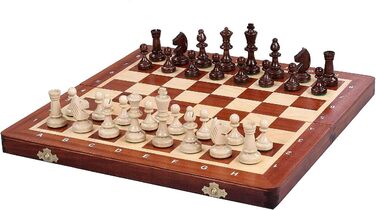 Турнірний шаховий набір Sunrise Chess & Games №3, інкрустація, 35x35 см, художня ручна робота