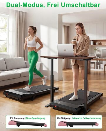 Бігова доріжка Lacuffy Walking Pad з нахилом та AI-тренуванням, керування через додаток, для дому та під стіл, макс. 136 кг, 90 см, чорна