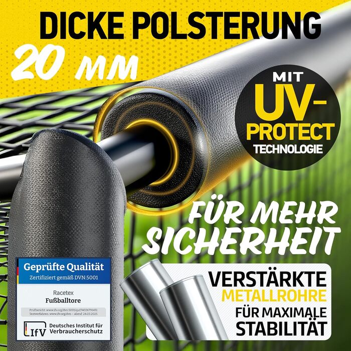 Ворота для футболу в сад для дітей та дорослих з антикорозійним покриттям. Ворота для дітей з анкерами для оптимальної фіксації. Футбольні ворота з м'якою оббивкою 300x200 см