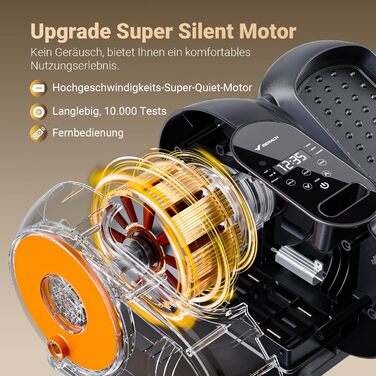 Міні еліптичний тренажер MERACH для дому, електричний крос-тренажер під стіл з пульт дистанційного керування, дисплеєм, 12 швидкостей, петлі для ніг, тихий та портативний, для людей похилого віку та дорослих (E37-Schwarz)