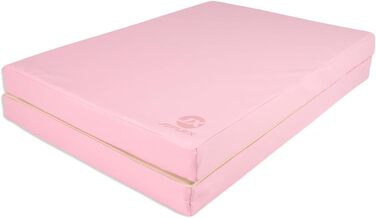 Складаний гімнастичний мат Jeflex 200x70x8 см, рожево-бежевий, м'який, для спорту та дитячої кімнати, компактний, Німеччина