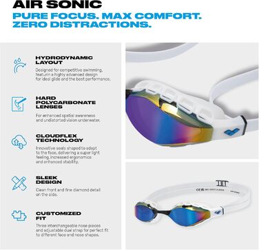 Окуляри для плавання ARENA Air Sonic Pro (Unisex) - сині/білі, професійні, для змагань