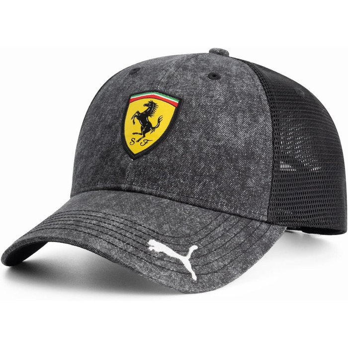 Кепка PUMA Scuderia Ferrari F1 з логотипом, чорна, універсальний розмір