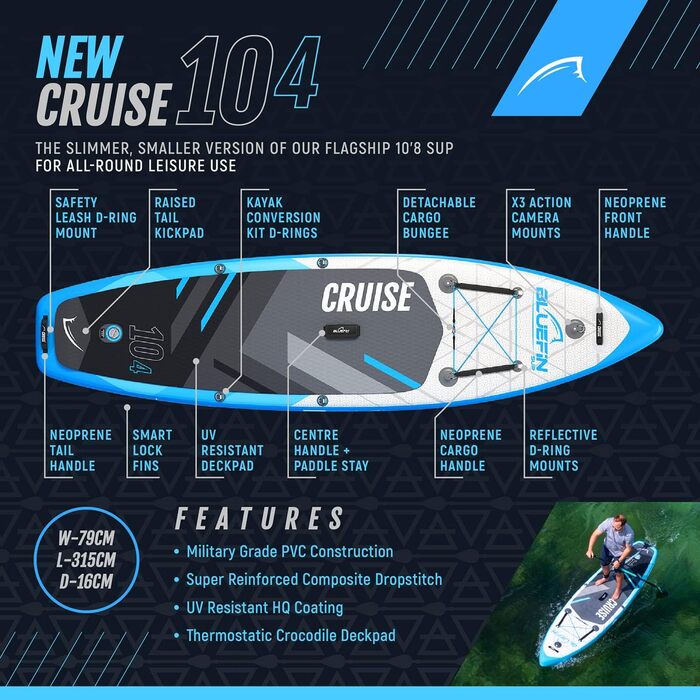 Надувне SUP-борд Bluefin Cruise 10'8: для дорослих, з аксесуарами | Bluefin