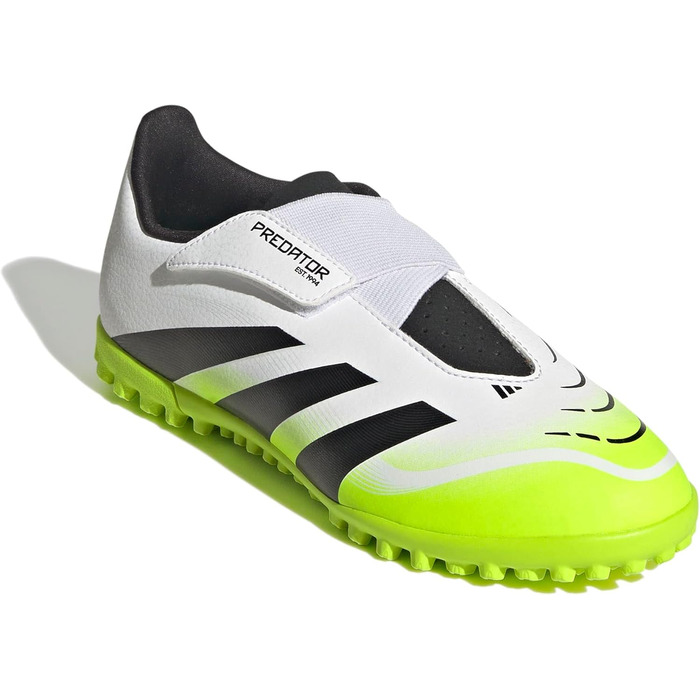 Дитячі футбольні бутси adidas Predator Club Hook and Loop для газону, розмір 35 EU, білий/чорний/лимонний, унісекс