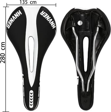 Комфортне сідло для велосипеда: ергономічне сідло Hohl для міських велосипедів, шосе, MTB (M, чорний/білий)