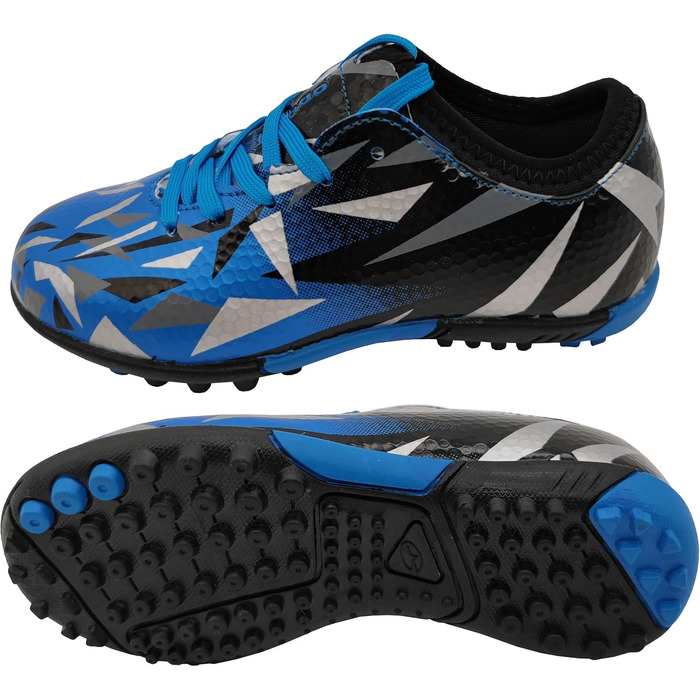 Дитячі футбольні бутси Kinder для штучного покриття, з шнурівкою, для тренувань та занять спортом на відкритому повітрі, розмір 30-40 (40 EU), блакитні