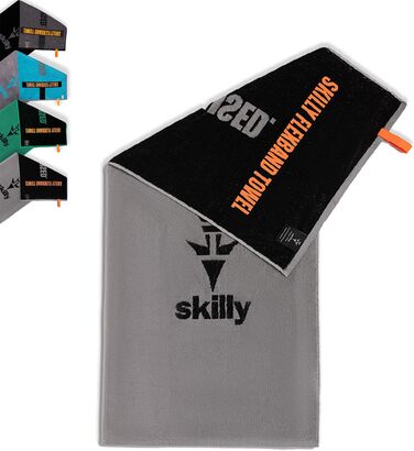 Спортивне рушник Skilly FBT120: антиковзаюче покриття, бавовна Öko-Tex, 120x50 см (сірий/чорний)