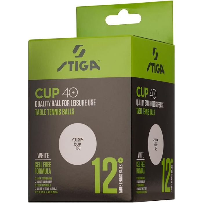 Набір тенісних кульок STIGA Cup 12 шт. ABS, білі