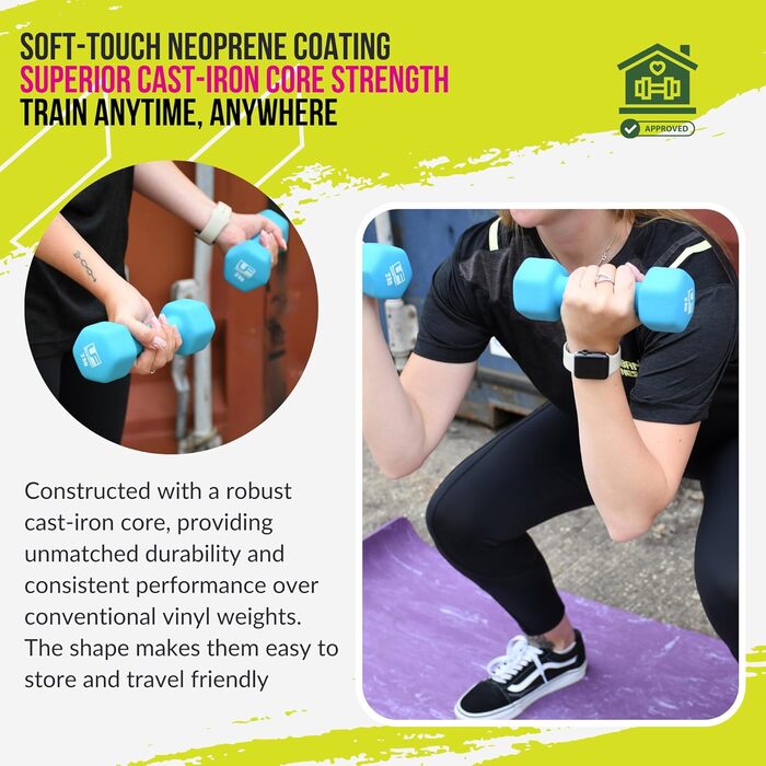 Гантелі Urban Fitness K-REY-UFW033 2x2 кг, неопрeн, шестигранні, сині