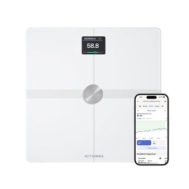 Ваги Withings Body Smart WLAN для аналізу складу тіла (білі) - вимірювання ваги, жиру, м'язової маси, води та щільності кісток