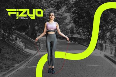 Скакалка Fizyo зі сталі, для швидкого стрибкування, регульований до 330 см, для фітнесу та тренувань (Червоний)