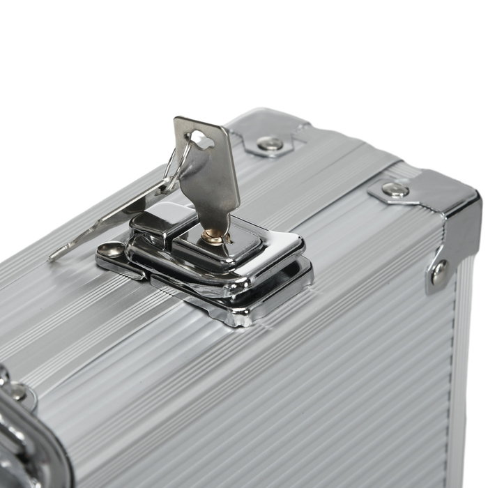 Набір для покеру SportNOW Casinozubehör з фішками та кейсом для фішок, включаючи підкладку, 500 фішок, комплект для 9-10 гравців, срібний