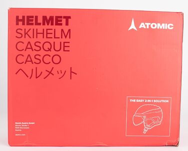 Гірськолижний шолом ATOMIC Savor Visor Stereo з візором, чорний, розмір 59-63, максимальна амортизація, вентиляція Aircon, дзеркальне покриття