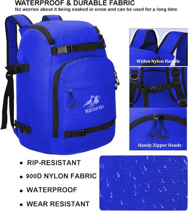 Чохол для лиж KEOFID: універсальний, 50L, для жінок та чоловіків, синій