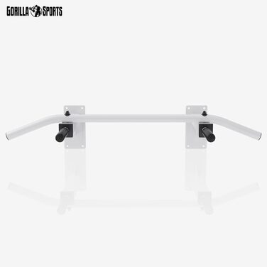 Турнік настінний GORILLA SPORTS, 5 нековзних ручок, до 350 кг, сталь, чорний/білий, для підтягувань і вправ на прес, з монтажем