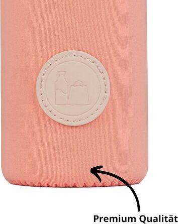 Скляна пляшка Botty Bag 550 мл з неопреновим чохлом, герметична, для гарячих і холодних напоїв, коралова