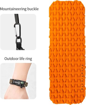 Naturehike Ultraleichte Isomatte - Килимок для сну надувний, 6.5 см, для кемпінгу та піших прогулянок (Orange)