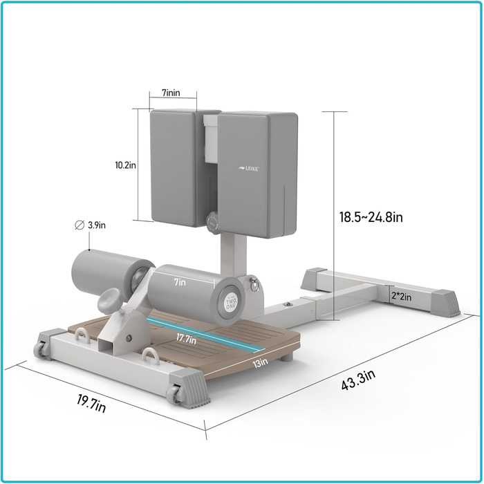 ЛеїкФітнес Сіді Скват Бенч - тренажер для пресу та ніг, багатофункціональний, для дому та фітнес-клубу, бежевий