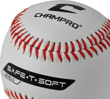 Бейсбольний м'яч Champro Safe-T-Soft (білий, 22.9 см, 12 шт.) - м'який, безпечний для тренувань