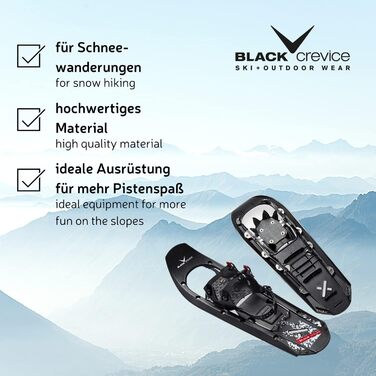 Снігоступи Black Crevice для чоловіків і жінок, пластикові, для походів, розмір 36-48, 64 см, легкі, дві розміри, універсальна посадка