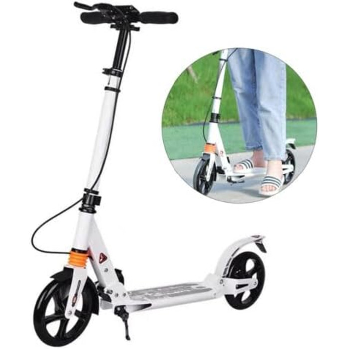 Самокат Vinnyooc Kickscooter складаний, з ручним гальмом, для дітей і дорослих, міський, колеса 200 мм, регульована висота