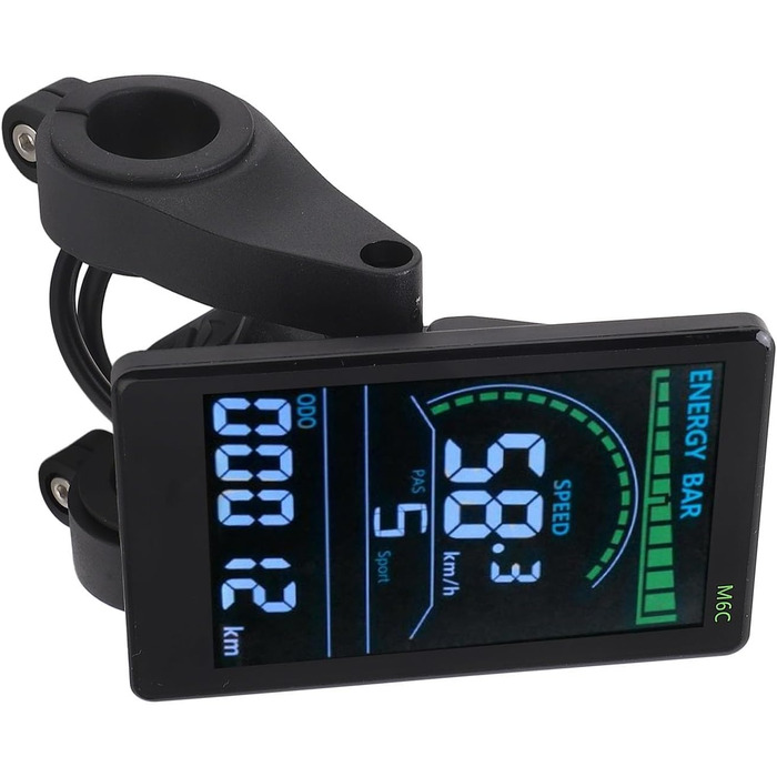 Велокомп'ютер BuyWeek M6C для електровелосипеда, LCD-дисплей, 24V/36V/48V/60V, 6-контактний водонепроникний кабель, підключення фари