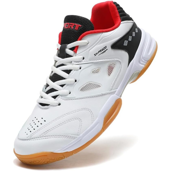 Чоловічі/Жіночі гандбольні кросівки: дихаючі, з антиковзаючою підошвою, легкі, для змагань та тренувань, білі/червоні, 40 EU