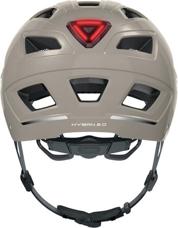 Велошолом ABUS Hyban 2.0 з підсвіткою, ABS, XL, сірий
