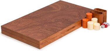 Набір для гри в шашки Yellow Mountain Imports з палісандру з дерев'яними інтарсіями, Knoll, з акриловими фішками та дерев'яними кубиками, розмір дошки 49 см