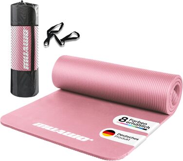 Килимок для фітнесу Muawo Premium: йога, гімнастика | Антиковзаючий, товстий, 190 x 60 x 1,5 см (Рожевий)