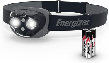 Ліхтар на голову Energizer LED, супер яскравий, для кемпінгу, туризму та активного відпочинку, з батареєю, колір: темно-червоний (Midnight Black)