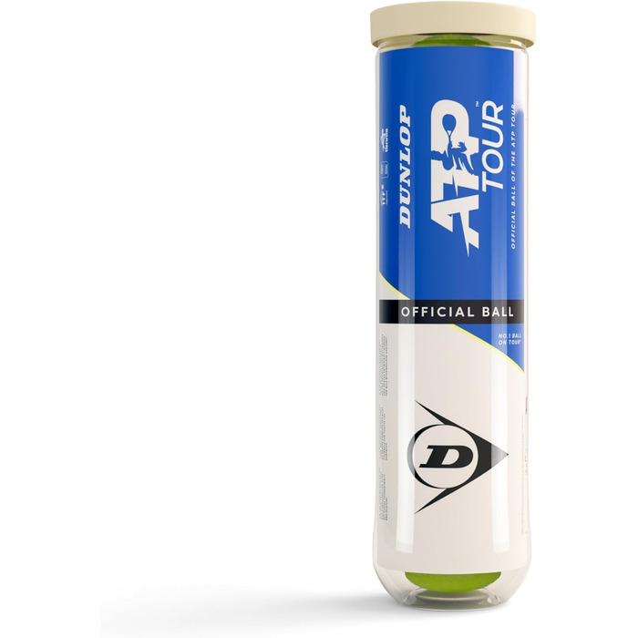 Тенісний м'яч Dunlop ATP Tour - для ґрунту, хард-корту та трави, 3 шт. (4 м'ячі)