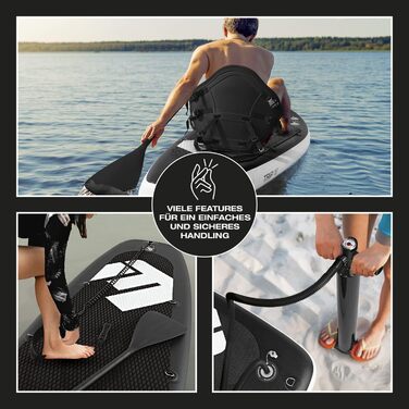 Надувна SUP-дошка FitEngine Trip Allrounder 10', 305 см, комплект 11 в 1 з каяк-сидінням, преміум Drop-Stitch, до 160 кг
